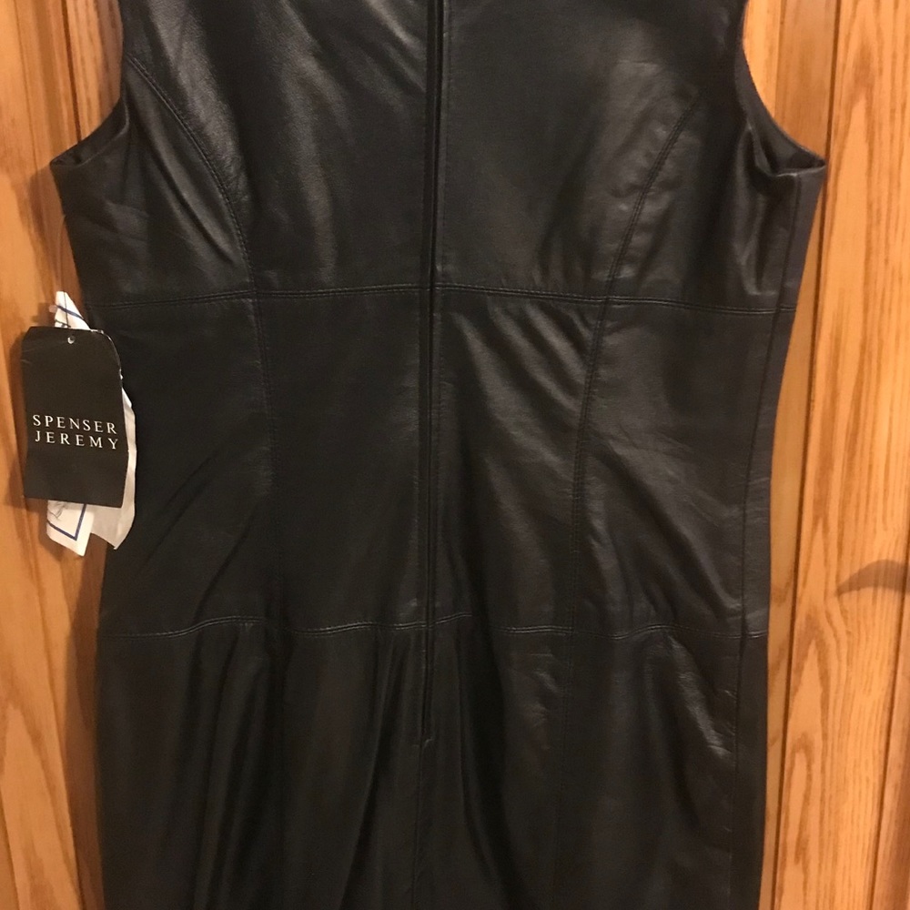 Vintage Spenser Jeremy leather sheath dress.